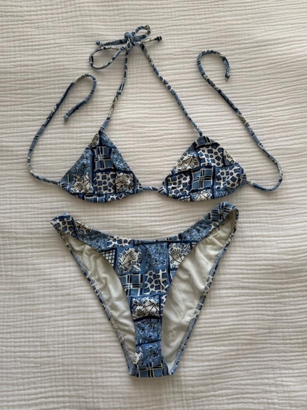 Mirror Palais Blue Jean Baby Swimsuit | Top M, Bottoms XL